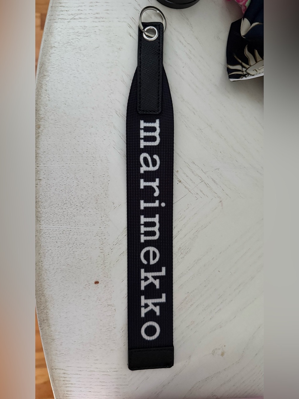 Marimekko Black and White Logo Key Strap